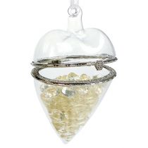 Article Cœur en verre à remplir, décoration à suspendre, 7 cm x 10 cm, transparent, 2 pièces