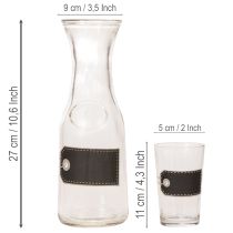Article Carafe en verre H27cm avec 4 verres H11cm