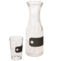 Article Carafe en verre H27cm avec 4 verres H11cm