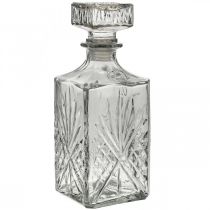 Carafe en verre, bouteille en verre avec bouchon, carafe en verre H24cm
