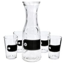 Article Carafe en verre H27cm avec 4 verres H11cm