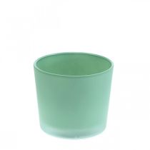 Pot de fleur en verre jardinière verte pot en verre Ø10cm H8.5cm