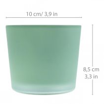 Pot de fleur en verre jardinière verte pot en verre Ø10cm H8.5cm
