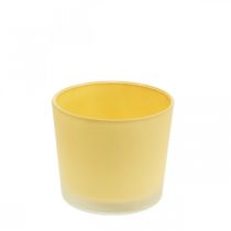 Cache-pot en verre jardinière jaune pot en verre Ø10cm H8.5cm