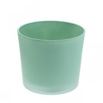 Cache-pot en verre jardinière verte pot en verre Ø14.5cm H12.5cm