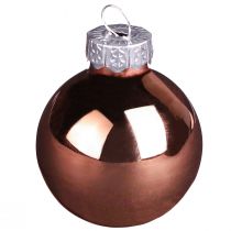 Article Boules de verre sapin de Noël argenté abricot Ø4cm 24 pcs