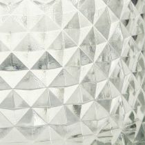 Article Bougeoir en verre style rétro diamant transparent Ø10,5 cm 2 pièces