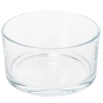 Article Bol en verre transparent, petit bol idéal pour divers objets décoratifs en verre, fleurs, plantes grasses et bougies, 13 cm