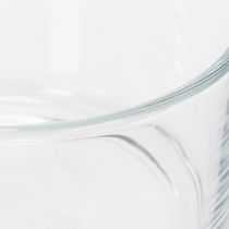 Article Bol en verre transparent, petit bol idéal pour divers objets décoratifs en verre, fleurs, plantes grasses et bougies, 13 cm