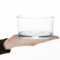 Article Bol en verre transparent, petit bol idéal pour divers objets décoratifs en verre, fleurs, plantes grasses et bougies, 13 cm