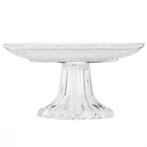 Article Assiette en verre sur pied Bol en verre plat à motif clair Ø15cm