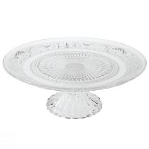 Article Assiette en verre sur pied Bol en verre plat à motif clair Ø25cm