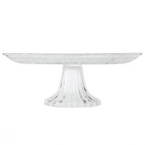Article Assiette en verre sur pied Bol en verre plat à motif clair Ø25cm