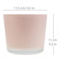 Cache-pot jardinière en verre pot en verre rose Ø11.5cm H11cm