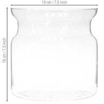 Article Vase en verre Brenda grand vase à fleurs en verre transparent Ø19cm H19cm