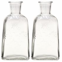 Article Vase bouteille en verre avec motif vase en verre transparent H19cm 2pcs