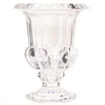Article Vase en verre petit vase avec pied clair rétro Ø11cm H14cm
