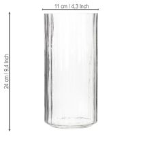 Article Vase en verre de haute qualité pour la décoration intérieure des maisons modernes, 24 cm