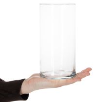 Article Grand vase en verre, cylindre de verre simple pouvant servir de vase à fleurs ou d'objet décoratif, 20 cm