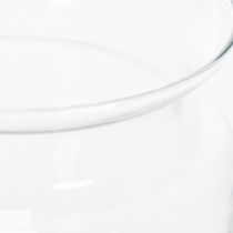 Article Vase en verre transparent, vase décoratif en verre avec rebord, pour bougeoir ou vase à fleurs, 15 cm