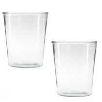 Article Vase en verre vase conique jardinière en verre Ø14cm H16cm 2pcs