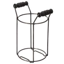 Article Bouteille en verre dans un panier en métal, idéale pour apporter une touche décorative au salon, 20 cm