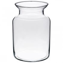 Vase fleur en verre large clair Ø12cm H20cm