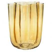 Article Vase en verre vase marron verre fleur marron clair Ø15cm H20cm