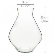 Vase à fleurs en verre vase en verre bulbeux clair vase décoratif Ø20cm H25cm