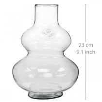 Article Vase en verre vase à fleurs rond vase décoratif verre clair Ø16cm H23cm