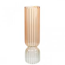 Vase en Verre Vase Décoratif Marron Clair Mini Vase Ø5cm H18cm