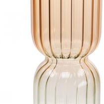 Vase en Verre Vase Décoratif Marron Clair Mini Vase Ø5cm H18cm