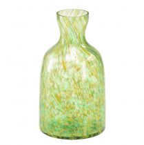 Article Vase en verre vase à fleurs décoratif en verre vert jaune Ø10cm H18cm