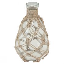 Article Vase en verre macramé jute naturel été maritime Ø11cm H19,5cm