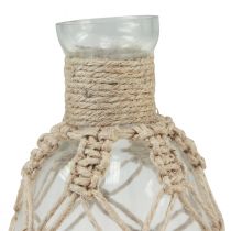 Article Vase en verre macramé jute naturel été maritime Ø11cm H19,5cm
