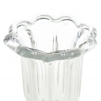 Article Vase en verre avec pied vase à fleurs en verre Ø13,5cm H22cm