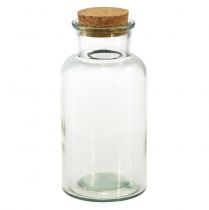 Article Vase en verre verre d&#39;apothicaire rétro avec bouchon Ø8,5cm H17cm