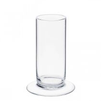 Vase en verre avec pied Clair Ø6cm H15cm