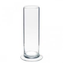 Vase en verre avec pied Clair Ø6cm H20cm