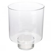 Vase en verre avec pied ROY décoration verre lanterne Ø16cm H20cm