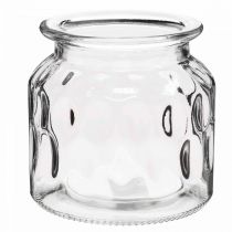 Article Vase en verre à motif lanterne verre clair H11cm Ø11cm