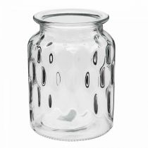 Article Vase en verre à motif lanterne verre clair H15cm Ø11cm