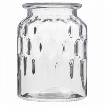 Article Vase en verre à motif lanterne verre clair H15cm Ø11cm
