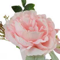Article Vase en verre avec pivoine rose décoration de table artificielle 20cm