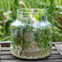 Article Vase en Verre Vase Fleur Rond Grand Verre 100% Recyclé H20 Ø17cm