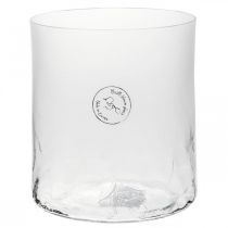 Vase cylindrique en verre Crackle clair, satiné Ø13cm H13,5cm