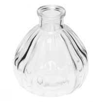 Article Vases en verre mini vases verre bulbeux clair 8,5x9,5cm 6pcs