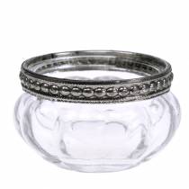 Lustre vintage en laiton et tulipes en verre ancien
