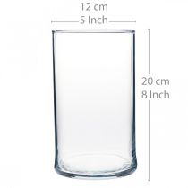Article Vase en verre transparent cylindrique Ø12cm H20cm
