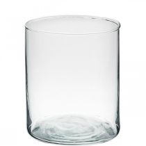 Article Vase rond en verre, cylindre en verre transparent Ø9cm H10,5cm